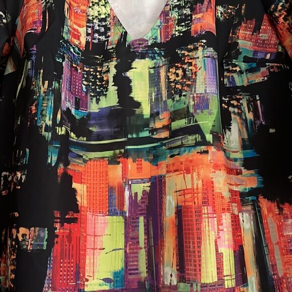 Asos Neon Print Dress with Sleeves - Picture 2 of 7